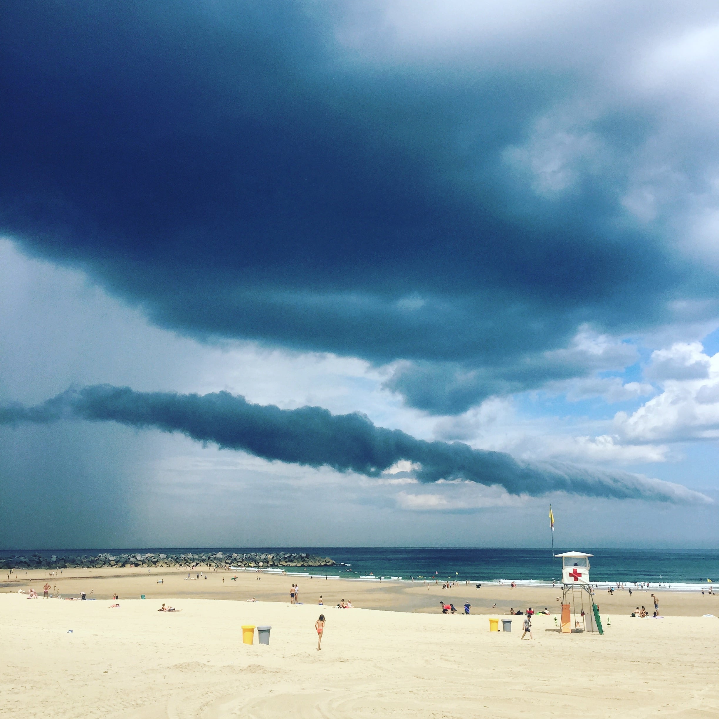 stormy clouds San Sebastian beach