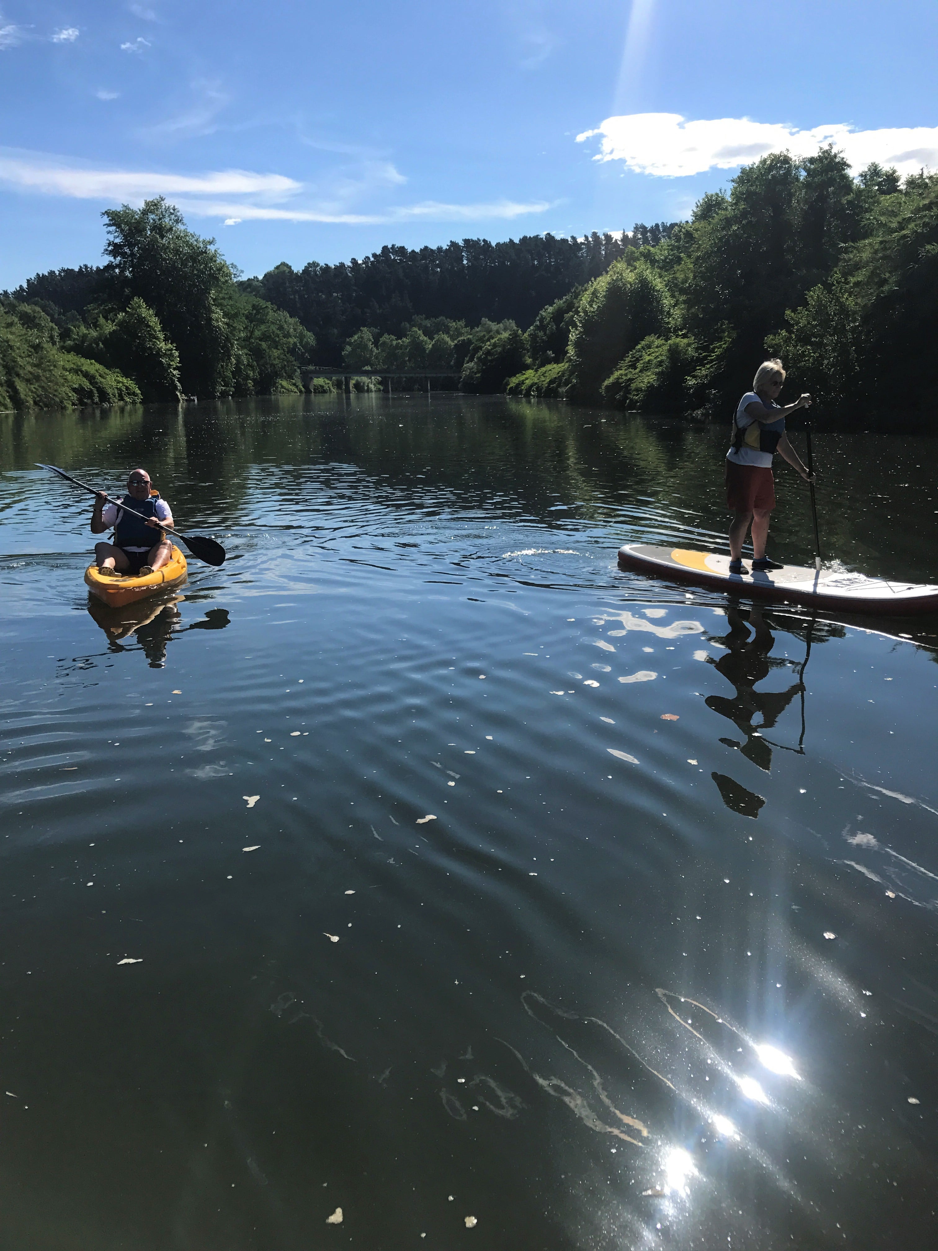 Kayak and paddle board river adventure